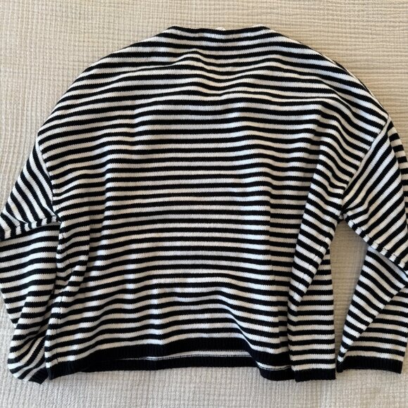 Carly Jean - Wesley Sweater - Black & White Striped - OS - Picture 4 of 7
